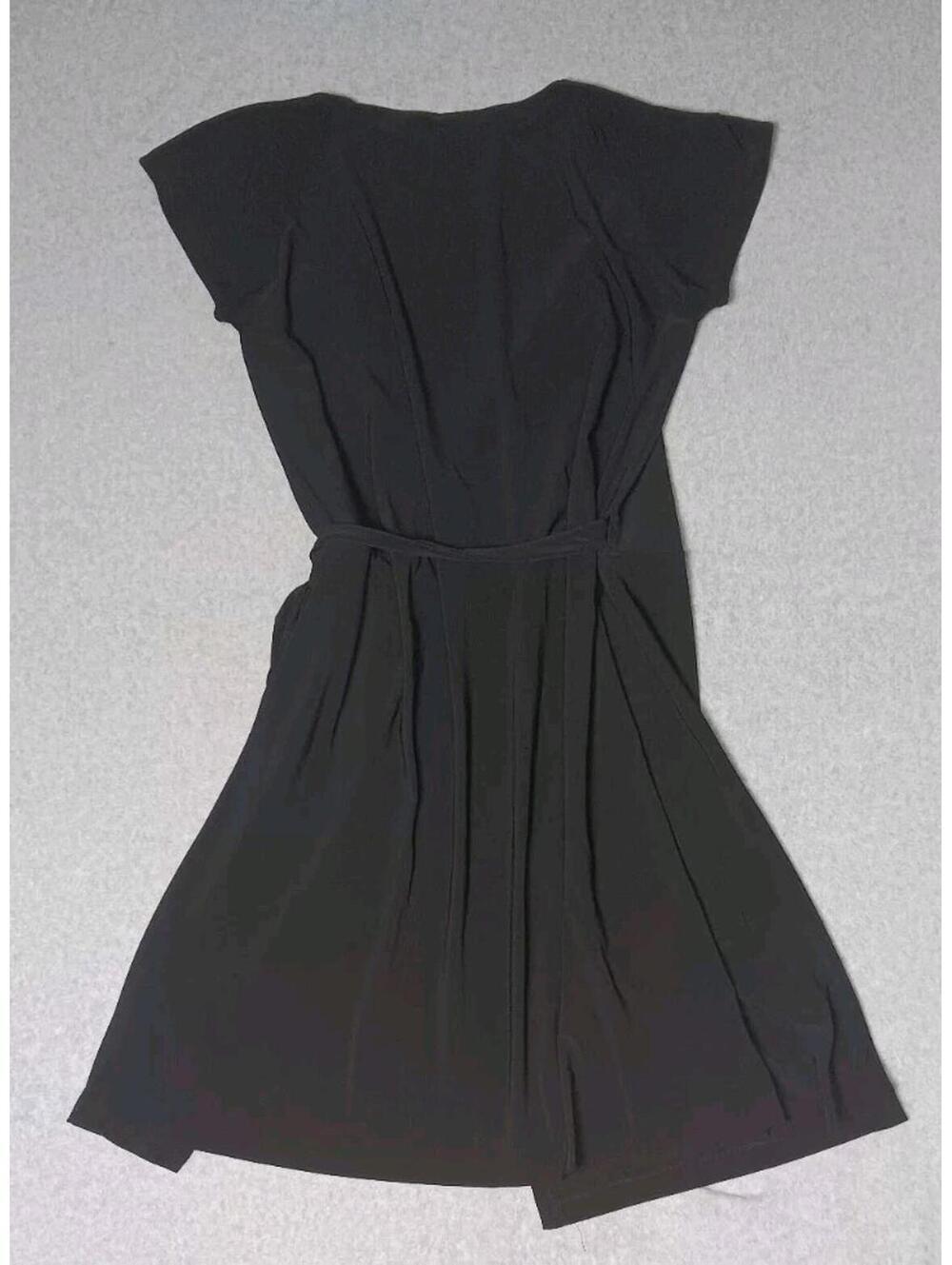 Norma Kamali Wrap Dress Womens Size XXL Black Vneck Short Sleeve Stretch... - Picture 8 of 15
